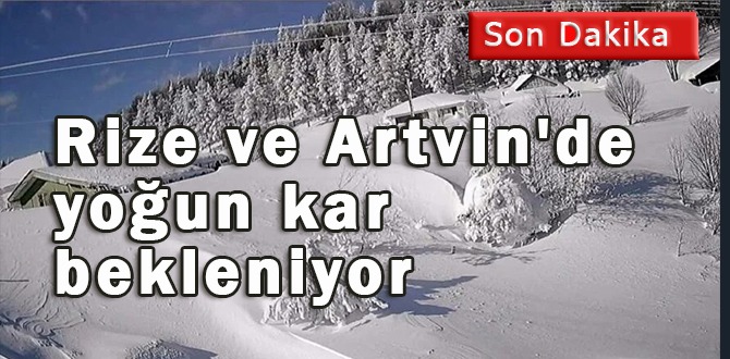 Rize ve Artvin'de yoğun kar bekleniyor