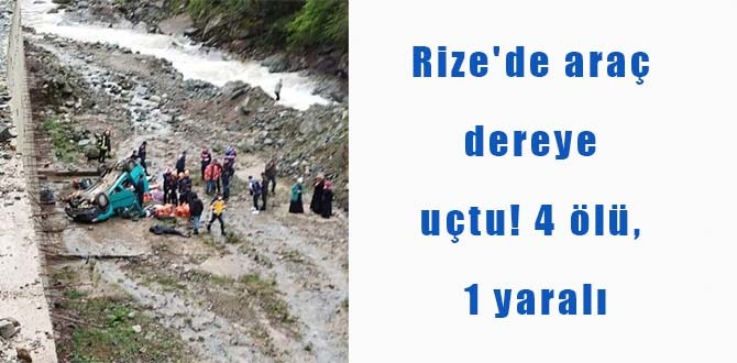 Rize'nin Çayeli ilçesi Kaptanpaşa yolu Buzlupınar köyü mevkiinde araç dereye uçtu.