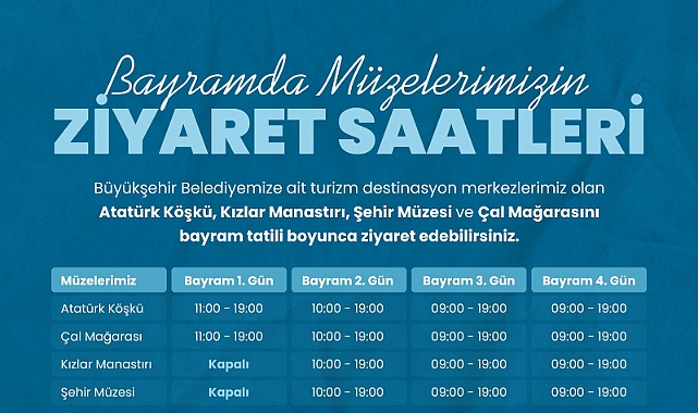 BAYRAMDA MÜZE VE ÖREN YERLERİNİ ZİYARET SAATLERİ AÇIKLANDI