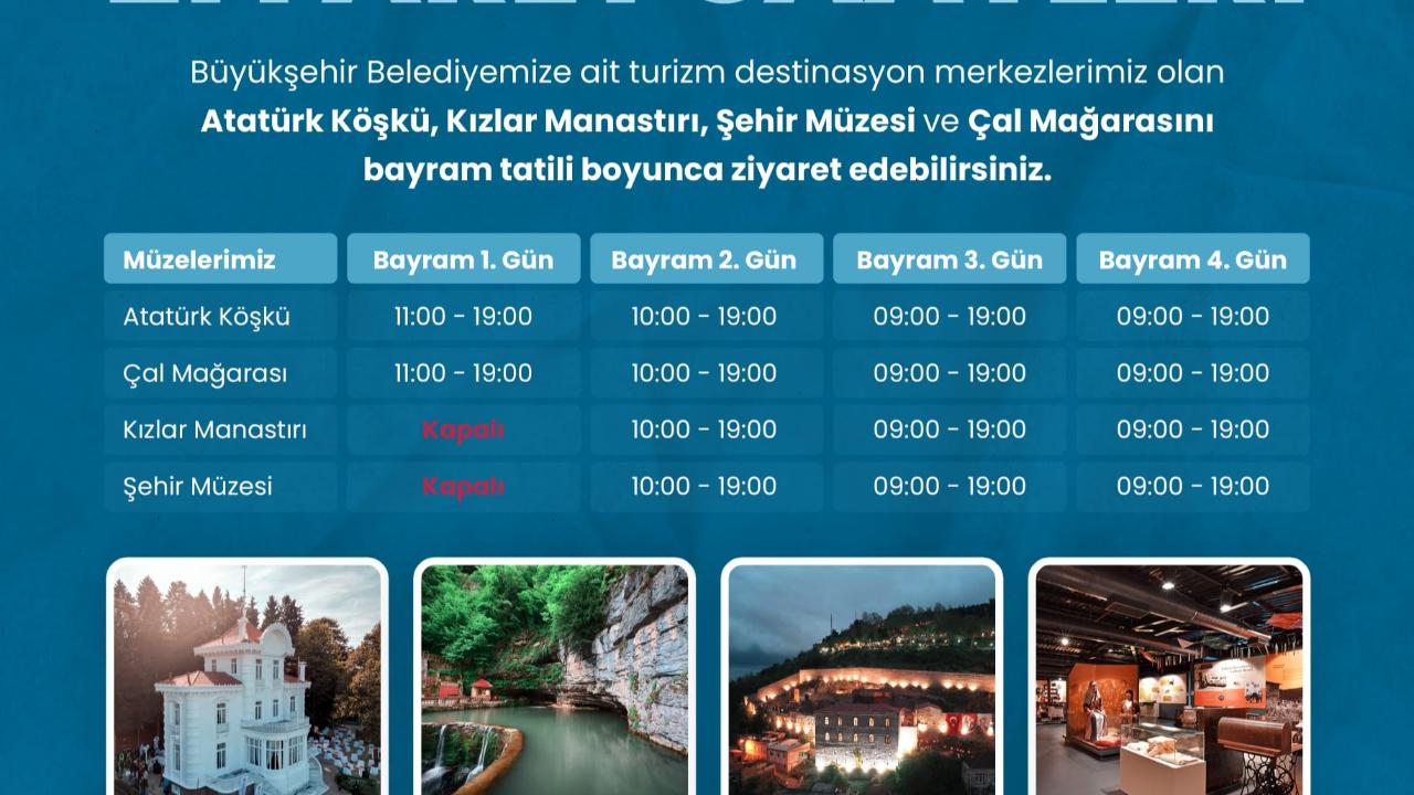 BÜYÜKŞEHİR’İN TURİZM DESTİNASYONLARI BAYRAMDA ZİYARETE AÇIK
